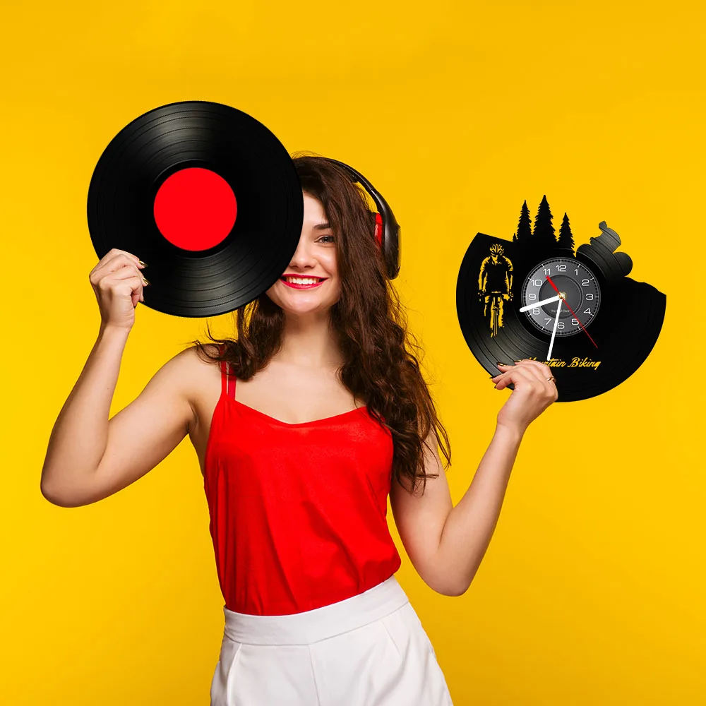 Настенные часы для езды на горном велосипеде спортивные винтажные виниловые в