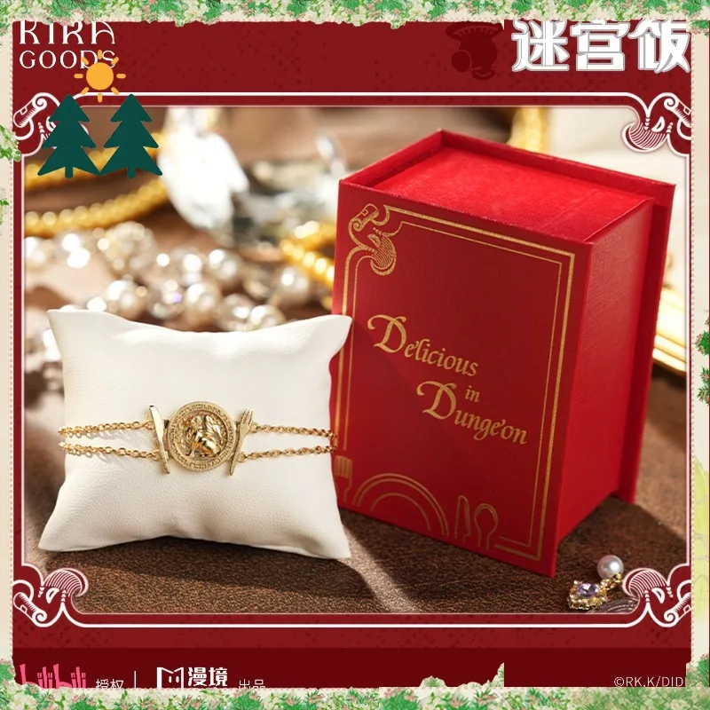 Фото Оригинальный браслет с монетой из игры Delicious in Dungeon, позолоченный, медный, милый, забавный, коллекционный, ювелирное украшение, подарок для девочек и мальчиков №3