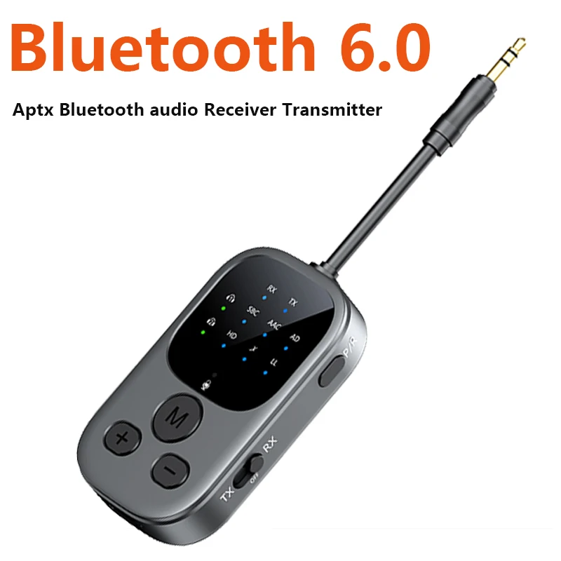 Фото Универсальный Bluetooth-адаптер 2-в-1 aptX 6.0 (передатчик/приемник) с разъемом 3.5 мм AUX, Hi-Fi стерео, поддержка aptX-Adaptive/HD/LL, многоточечное беспроводное подключение №1
