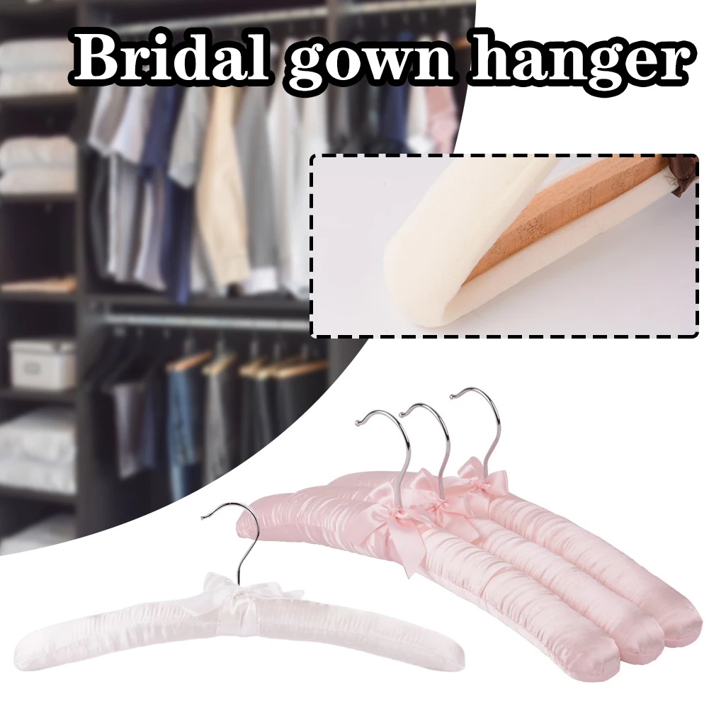 

10pcs Silk Clothes Support For Bridal Gown /full Dress Non-marking Pretty Central Ribbon Trim Hangers