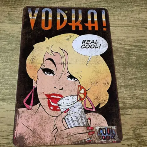 Металлическая табличка для бара Vodka Real Cool Vintage Liquor Ad 8x12 (art.: 3920da01a2b88) - 3920da01a2b88