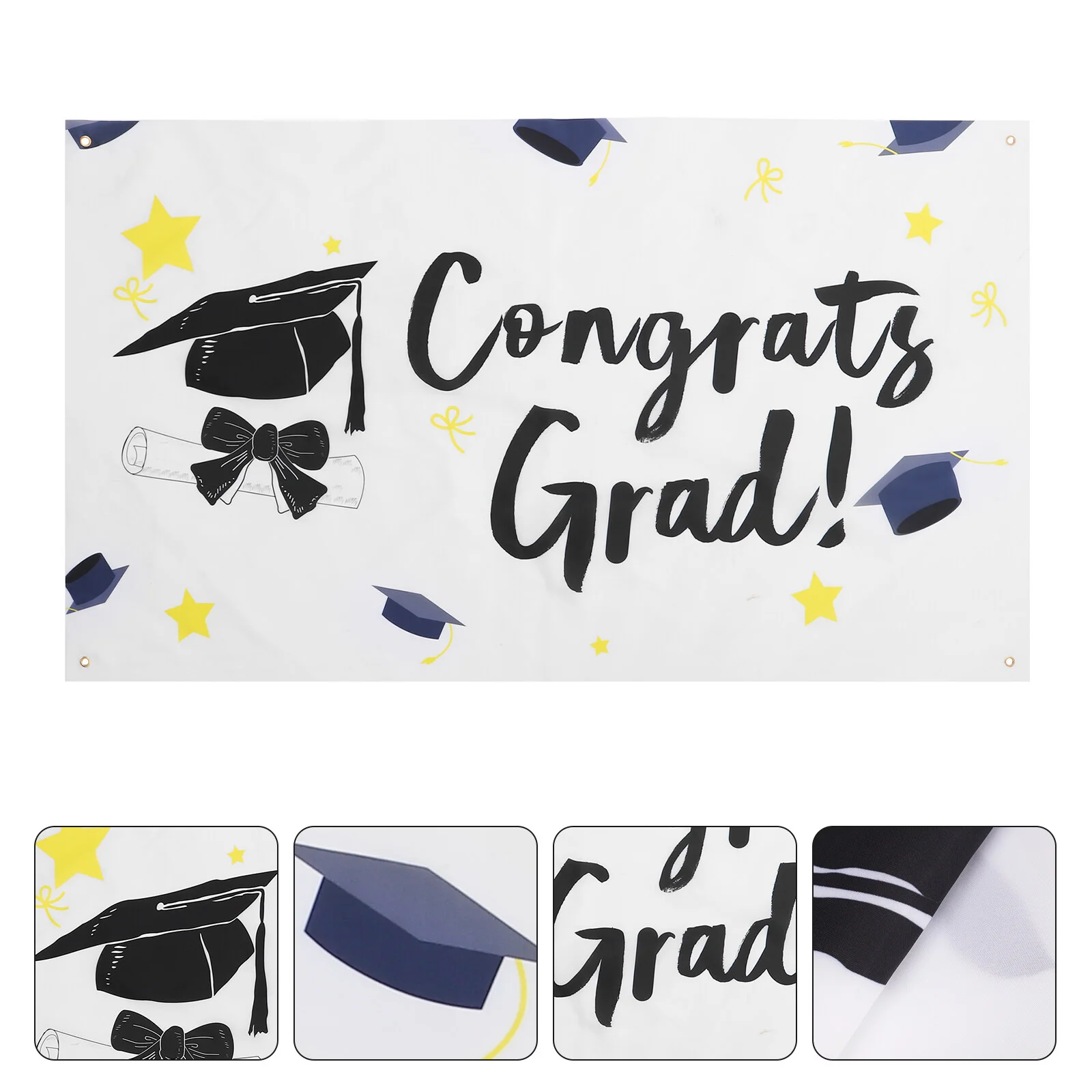 

Grad Decor Poster Photo Background Banner Graduation Cloth Party Favors Polyester Hanging Flag