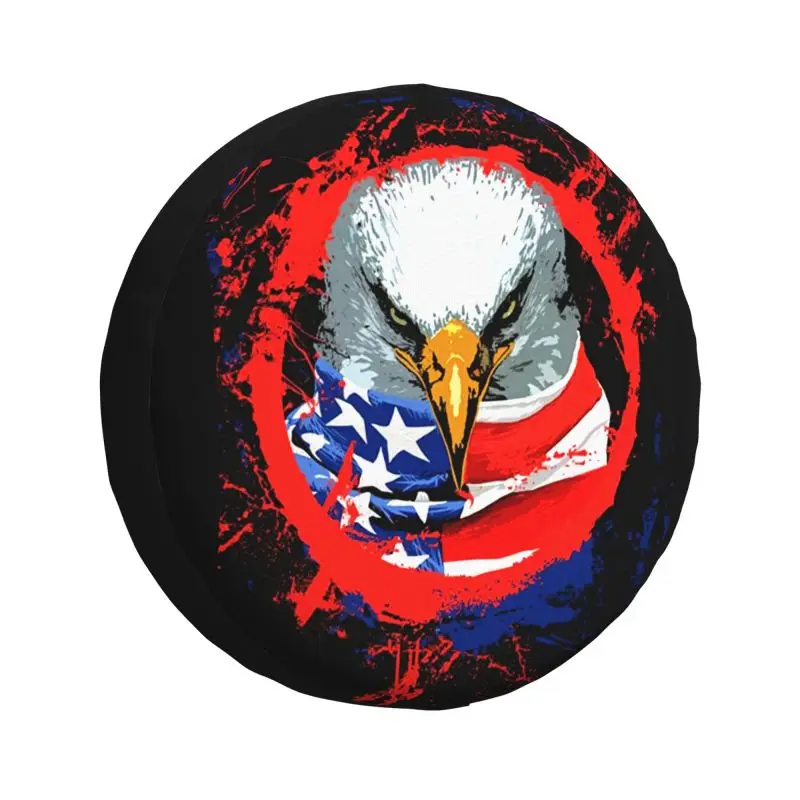 

USA Eagle American Flag Spare Wheel Cover for Mitsubishi Pajero 4x4 RV Custom Tire Protector 14" 15" 16" 17" Inch