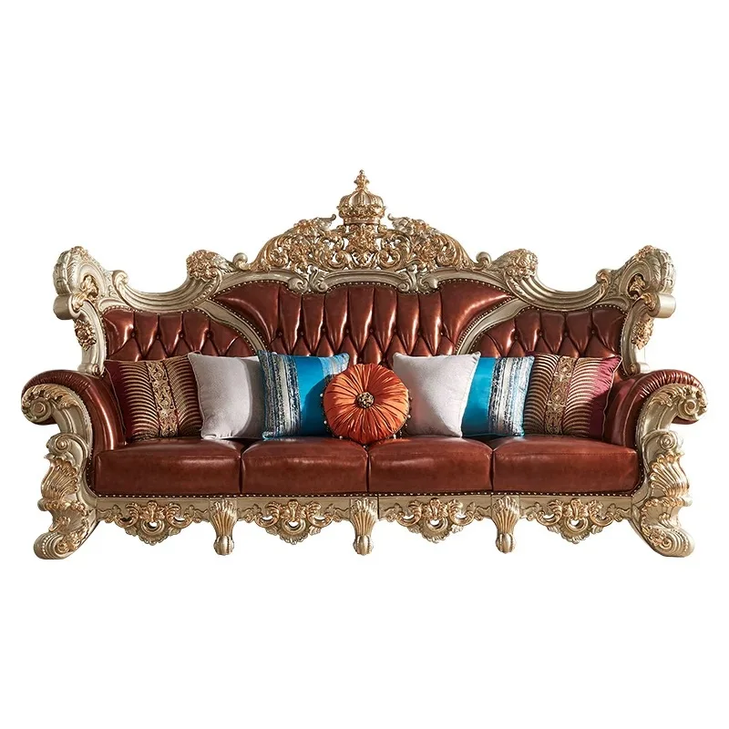 Роскошная кожаная вилла из цельного дерева в европейском стиле с резьбой на