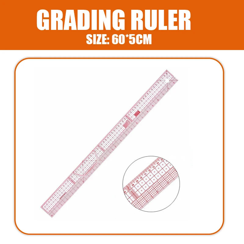 

60cm DIY Measuring Patchwork Yardstick Double Side Metric Straight Ruler Sewing Tailor Multifunction Transparent Drawing Ruler