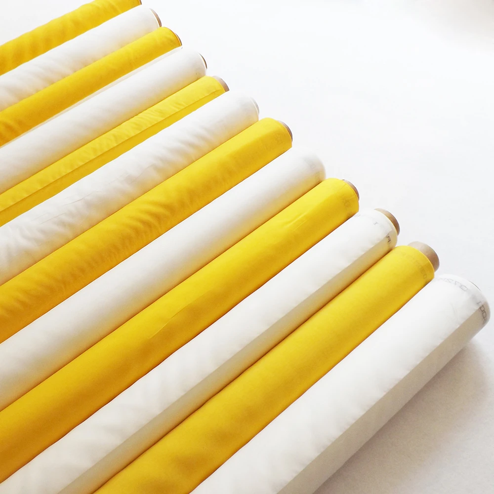 Сетка для шелкографии из полиэстера белая/желтая 165 т 27 мкм 20/50 м ширина