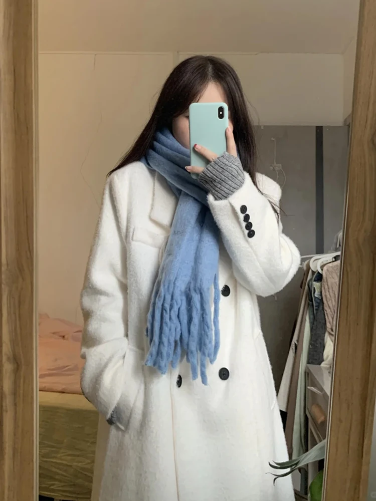 Down Liner White Woolen Jacket Women 2024 Winter New 90 Duck Faux Mink Wool Coat