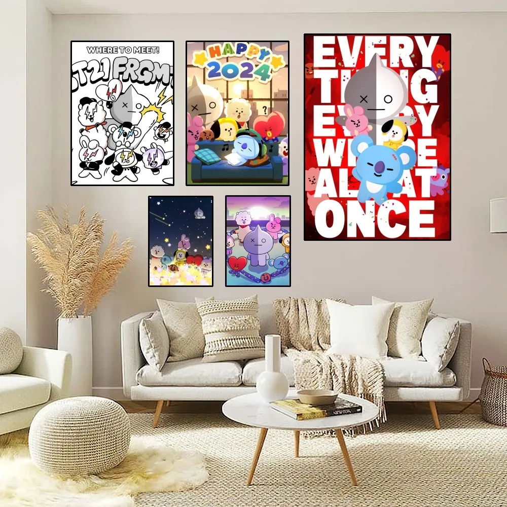 BEAST KINGDOM BT21 милый постер домашний декор комнаты эстетическое искусство настенная