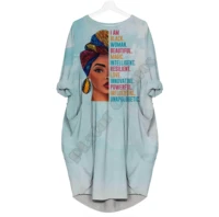 african dress am woman beautiful magic intelligent 3d printed batwing pocket dress womens pullover oversized female dresses
