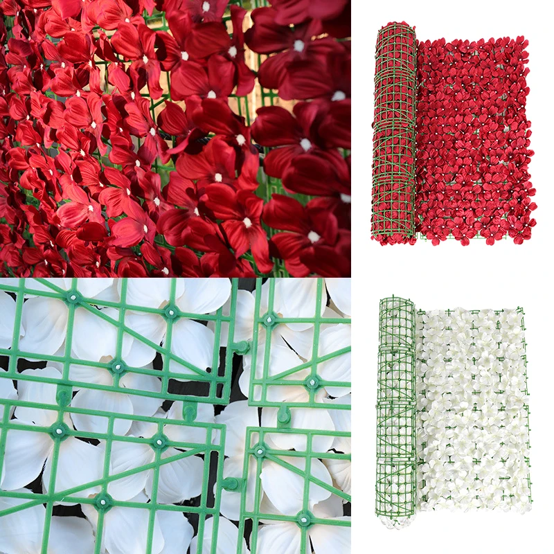 

Artificial leaf hedges flower fence decoration Home Garden Courtyard Hydrangea Row Wallplant Greening Panel Gardening Supplies