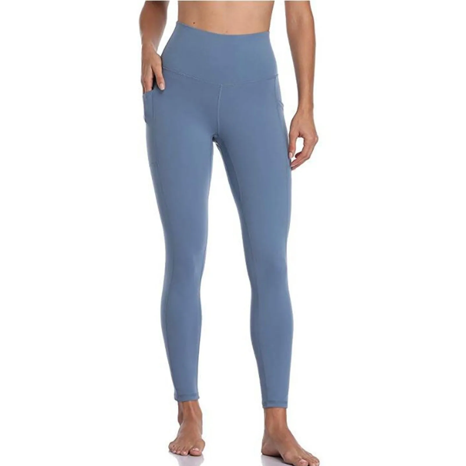 

Женские расклешенные штаны для йоги, короткие тренировочные однотонные штаны для йоги с карманами, женские длинные спортивные штаны с высо...