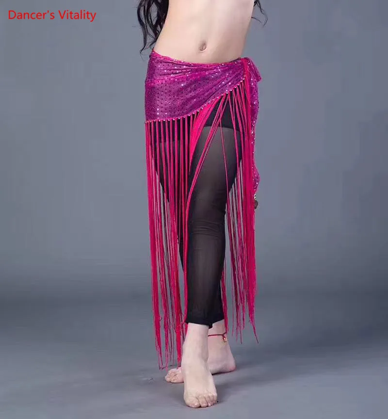 New Child Belly Dance Tassel Long Skirt Oriental Dance Dance Practice Hip Scarf 9 colour Free Delivery