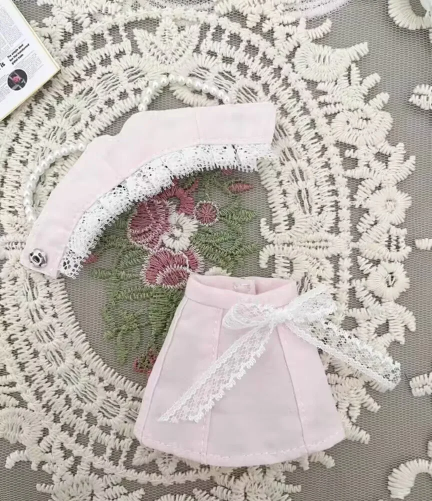 2 шт. милая майка Blythe/landoudou юбка розового/синего цвета (подходит для Lulu ymy24 Ob22 24)