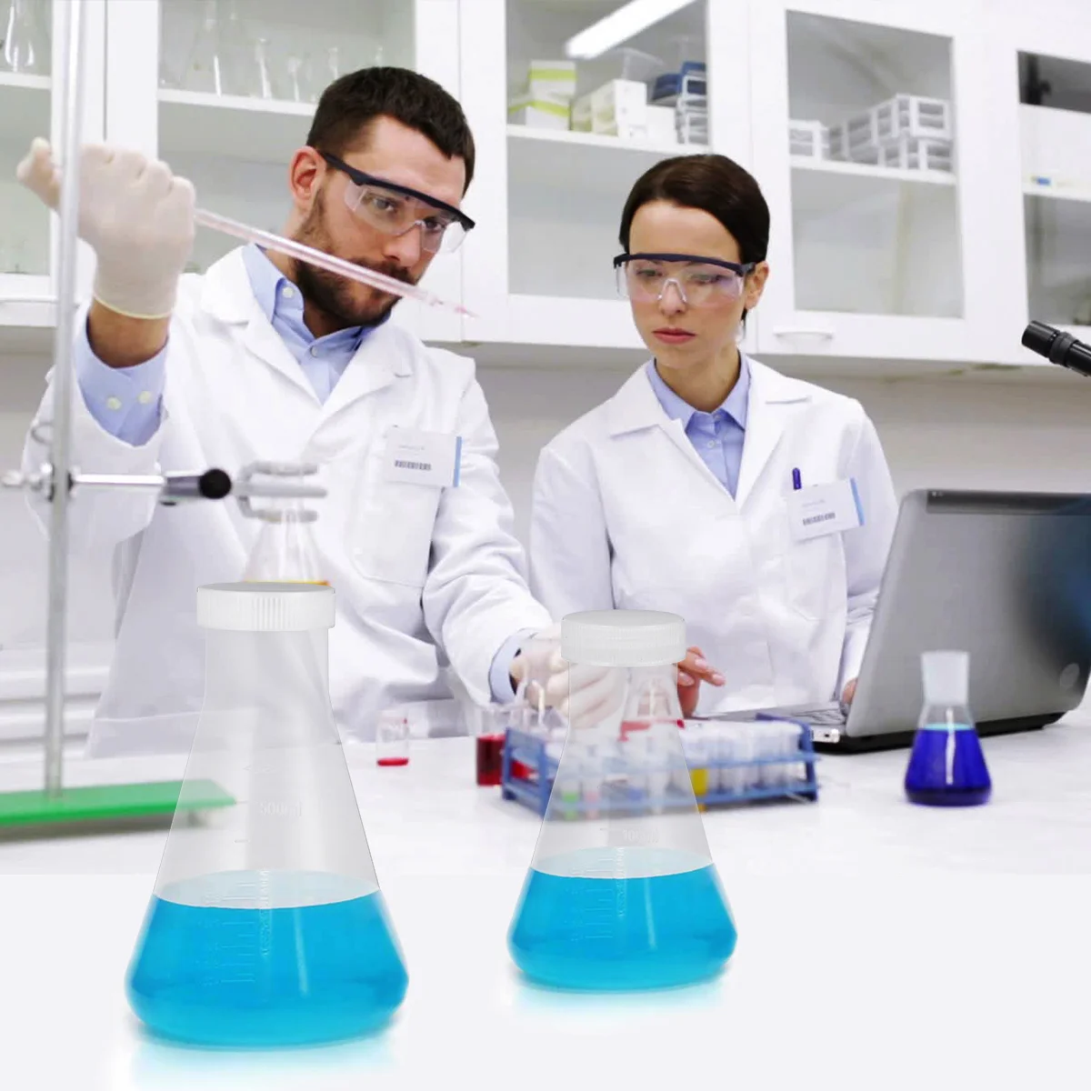 

Flask Conical Erlenmeyer Science Flasks Laboratory Chemistry Beaker Experiment Polypropylene Set Beakers Measuring Mouth