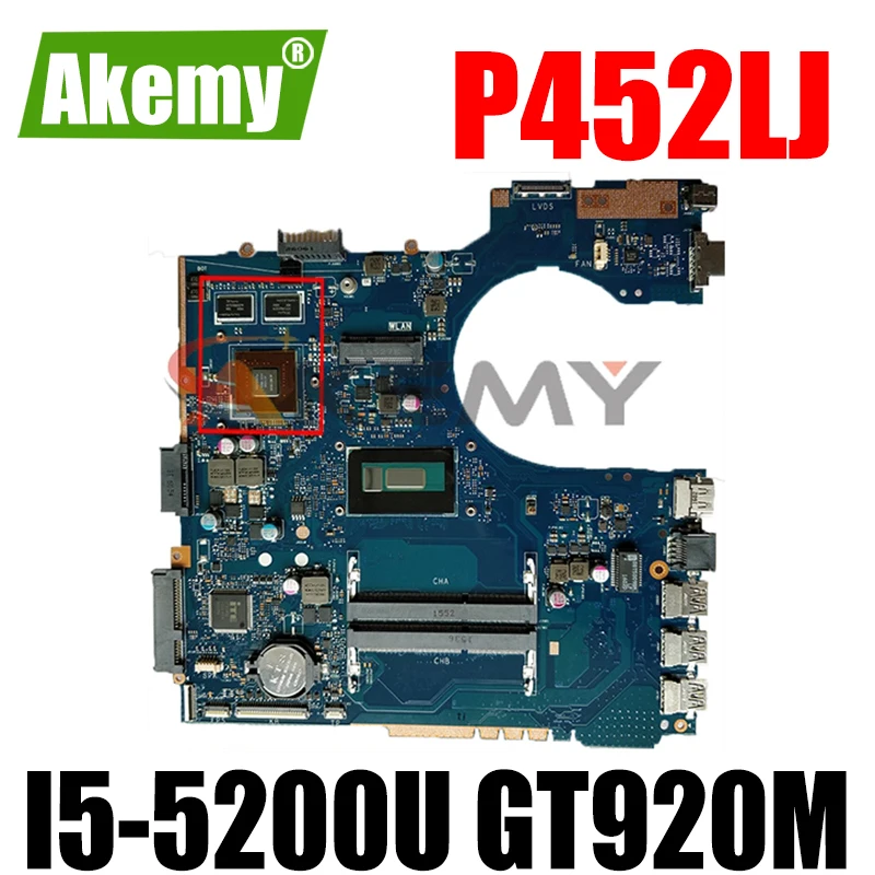 

Материнская плата Akemy P452LJ для ноутбука ASUS P452LJ, оригинальная материнская плата I5-5200U GT920M