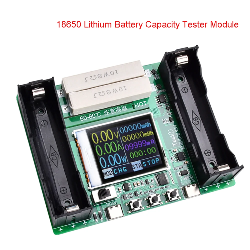 

18650 Lithium Battery Capacity Tester Module MAh MWh Digital Battery Power Detector Module 18650 Battery Tester Type-C