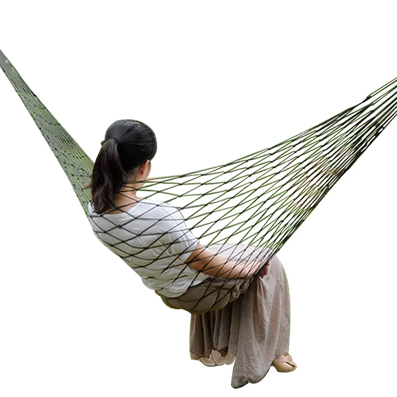 Портативный нейлоновый сетчатый гамак, подвесная кровать для отдыха на открытом воздухе, для путешествий, кемпинга, синее, зеленое, красное,...