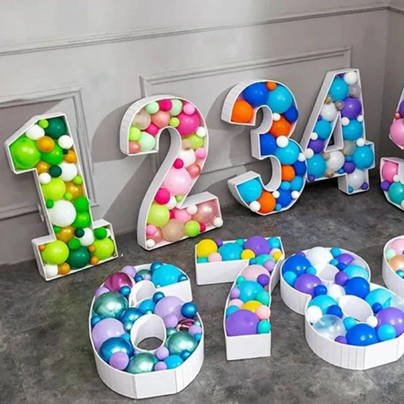 

Mosaic Numbers 0-9 Blank Balloon Stuffed Box Diy Birthday Balloon Frame Board Baby Shower Birthday Party Decorations For Kids