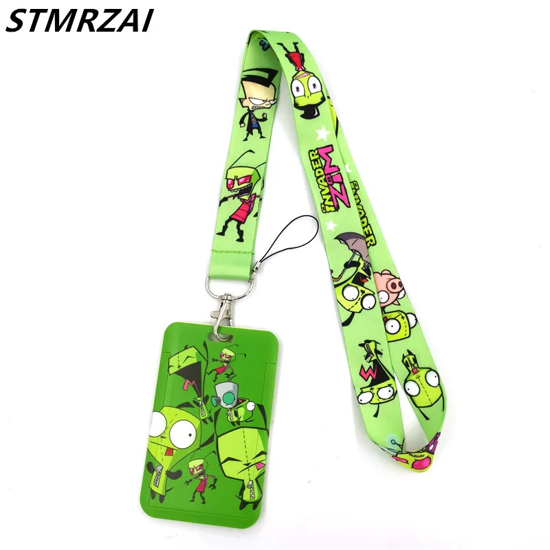 

Invader Zim Cartoon Cool Lanyard For Keys Mobile Phone Holder Neck Straps ID Card Badge Webbing Ribbon DIY Hanging Rope Gifts