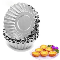 10pcs stainless steel cupcake egg tart mold cookie pudding mould nonstick pastry tools reusable baking tools for cakes
