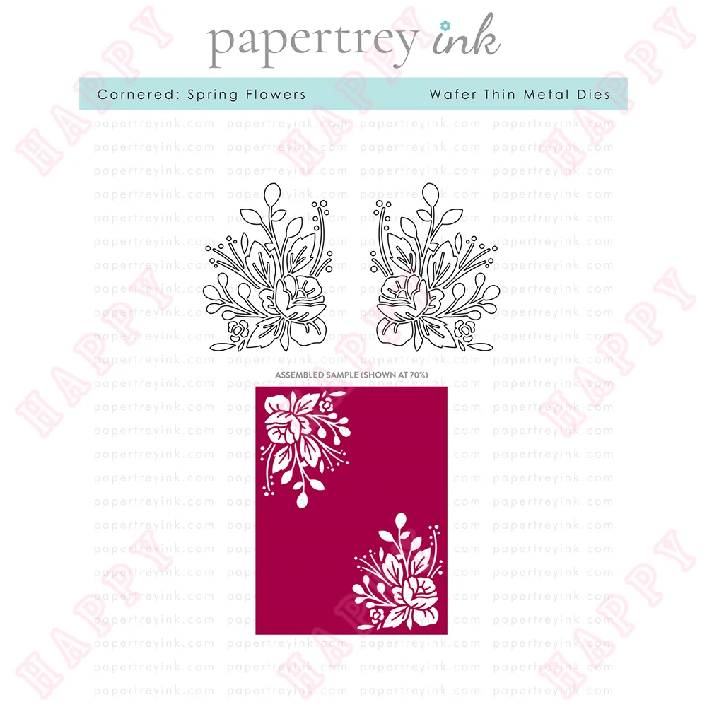 

Metal Cutting Dies Cornered Spring Flowers DIY Scrapbook Envelope Diary Photo Album Paper Card Decorative Craft Embossing Moulds