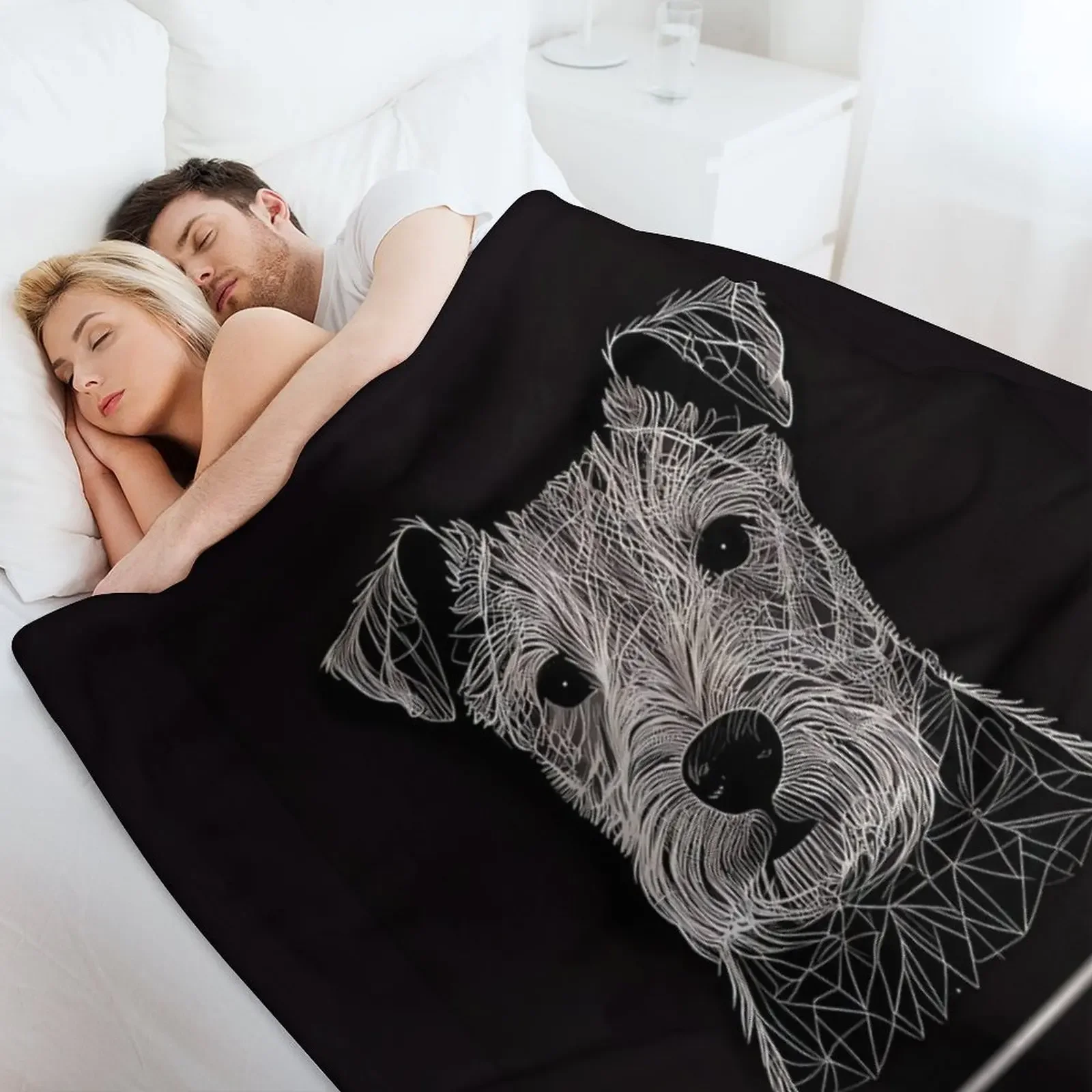 Одеяло с портретом Лейклен-терьера теплое для декоративных одеял дивана