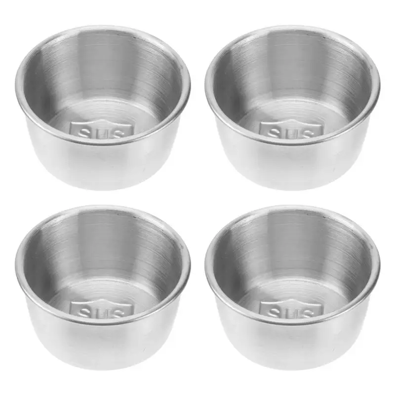 

4pcs Stainless Steel Hot Pot Dipping Bowl Small Sauce Cup Seasoning Dish Saucer Appetizer Plates Sauce Container for Restaurant