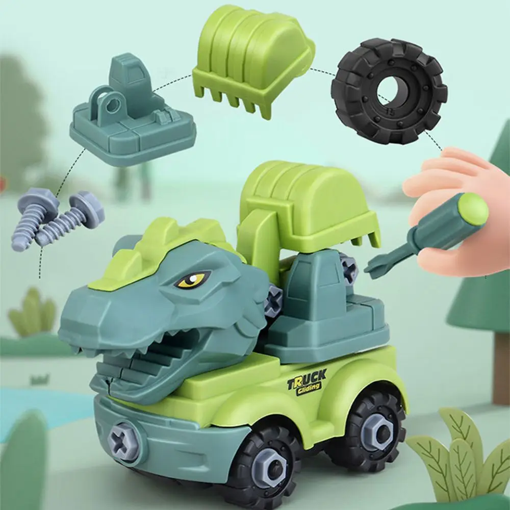 

Car Toy Dinosaurs Transport Car Dinosaur Engineering Truck Can Be Assembled and Disassembled Toys Gifts for Kids DIY Model Car