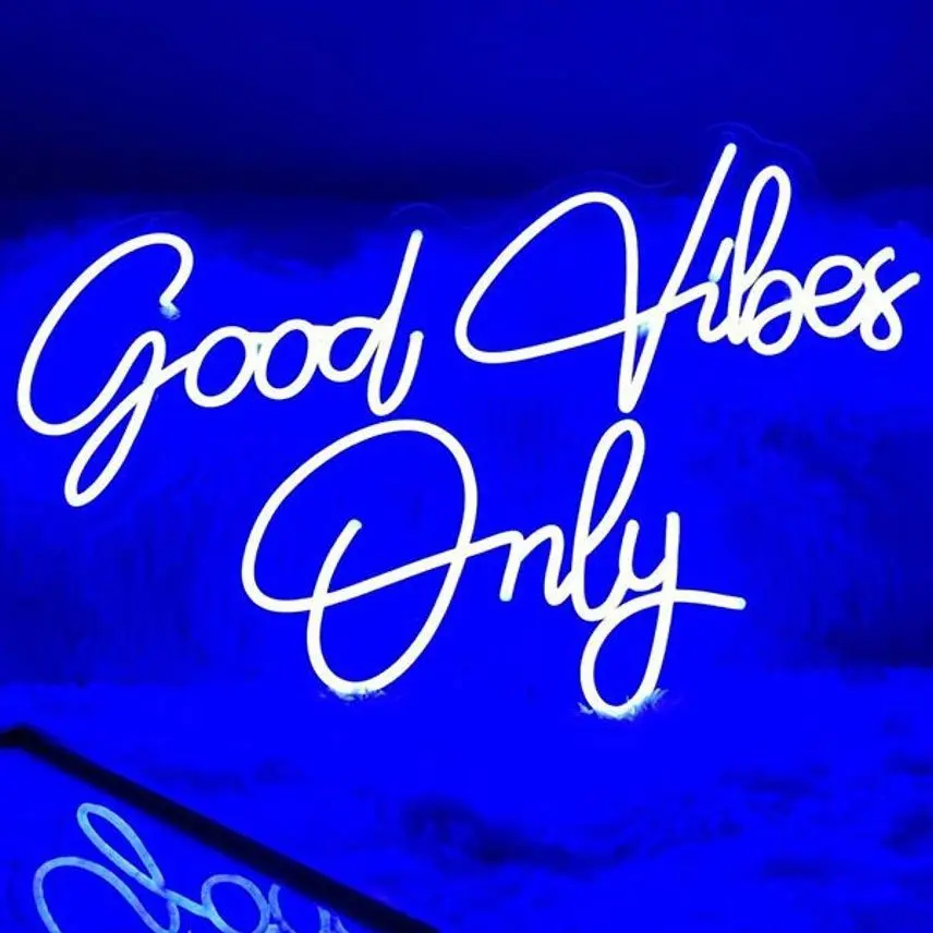 

Неоновые светодиодсветодиодный буквы Good Vibes Only на заказ, Настенный декор для гостиной, свадьбы, вечеринки, кафе, магазина, неоновая вывеска