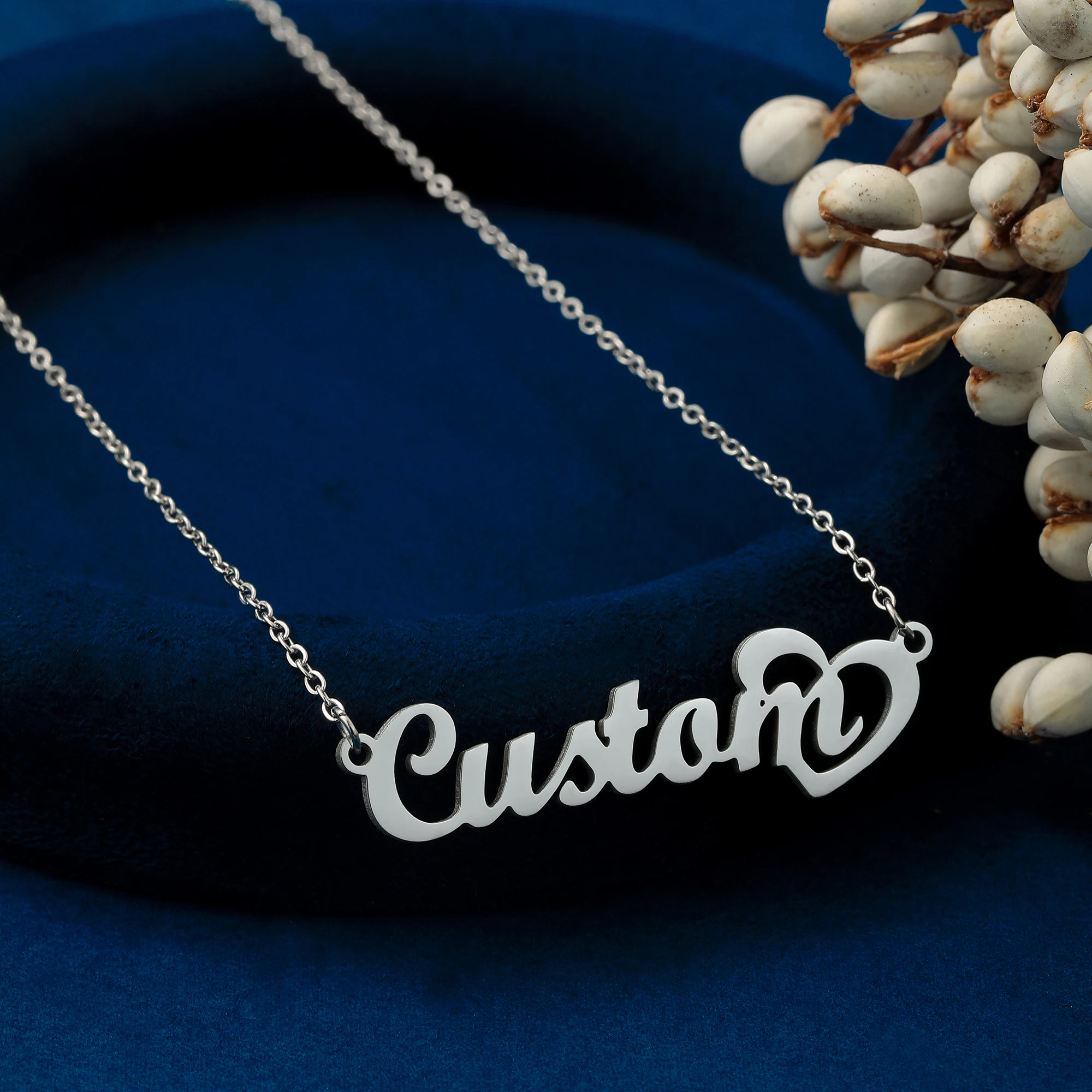 1 шт. ожерелье с именем на заказ персонализированное буквами в форме сердца