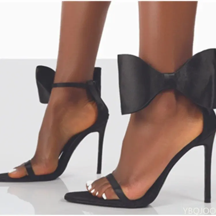 

2022 New Women Pointed Toe High Heels Woman Thin Heels Ladies Sexy Pumps Female Fashion Zipper Bowknot Shoes Plus Size 35~43