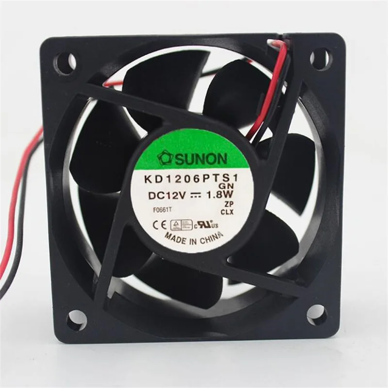 Оригинальный двухпроводный охлаждающий вентилятор SUNON KD1206PTS1 12 в 1,8 Вт 6025 6 см