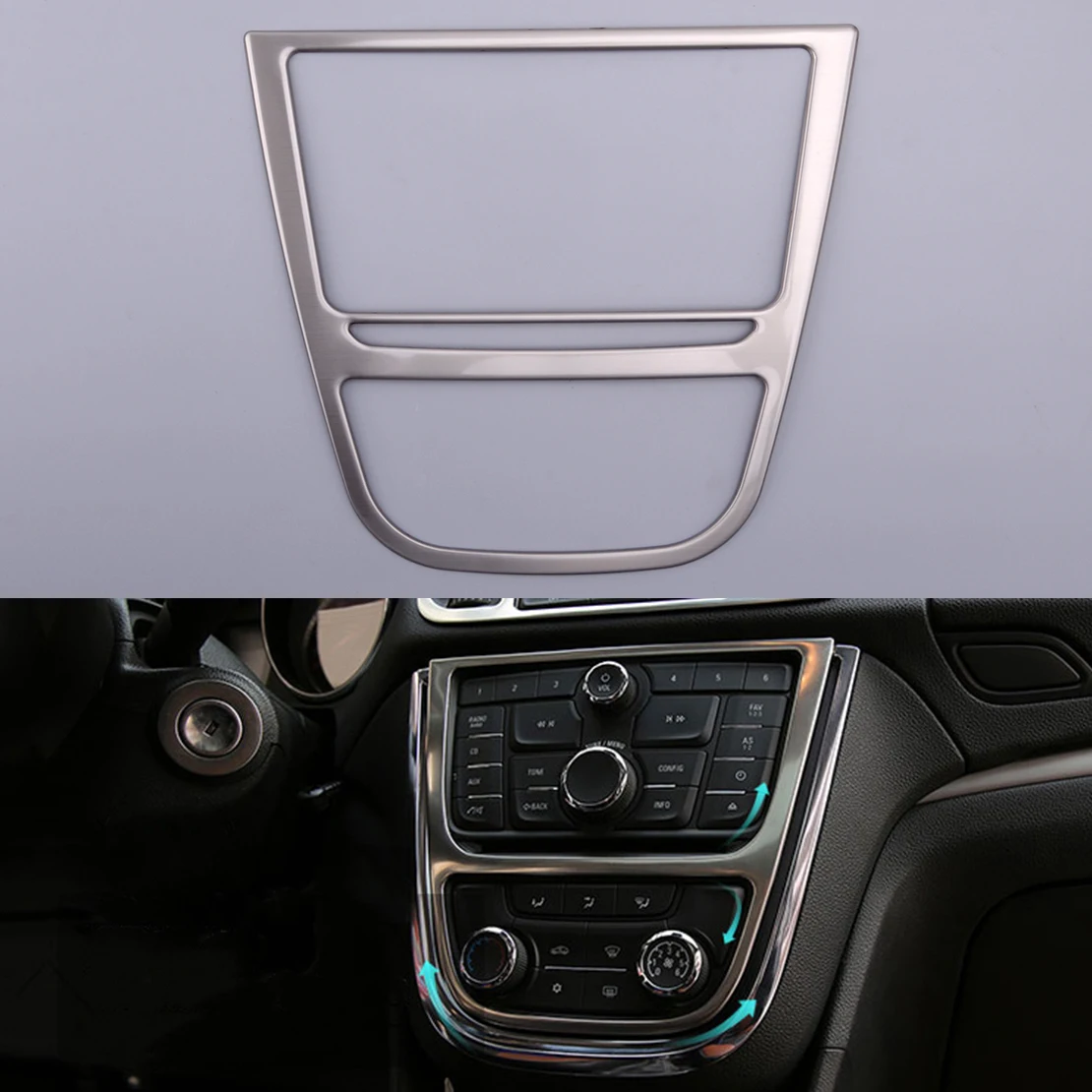 

Крышка панели переключателя центральной консоли, накладка, подходит для Buick Encore Opel Vauxhall Mokka 2013 2014 2015 2016, нержавеющая сталь