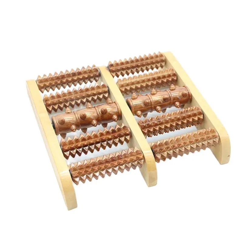 

5 Row Wooden Foot Roller Wood Care Massage Reflexology Relax Relief Massager Spa Gift Anti Cellulite Detox Patch Foot Massager