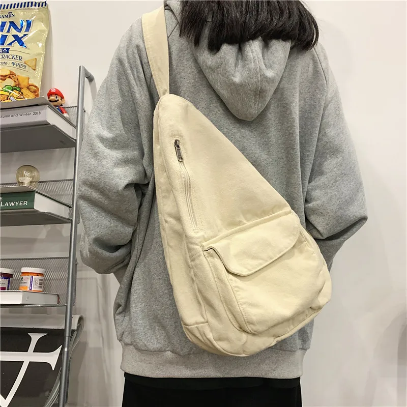 

2023 Women Shoulder Messenger Bag Canvas Crossbody New Trend Fashion Female Bag Solid Color High Quality Ladies Chest Bag bolsos