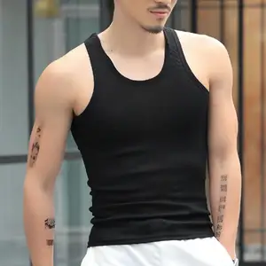 Image for New in Sleeveless Tank Tops Men T-Shirt Solid Colo 