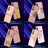 phone case for xiaomi mi 9 9t se 10t 10s mia2 lite cc9 case note 10 pro 5g silicone cover gold crown queen princess rose pink