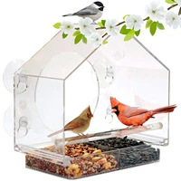 window bird feeder for outside with strong suction cups fits for cardinals finches chickadees etc