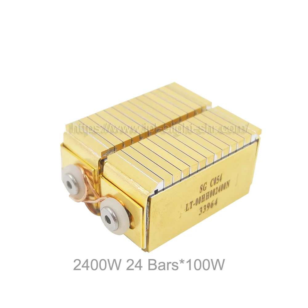 2-рядный диодный лазерный стак 2400 Вт 755 808 810 940 1064nm Гил 24 бар модуль удаление волос