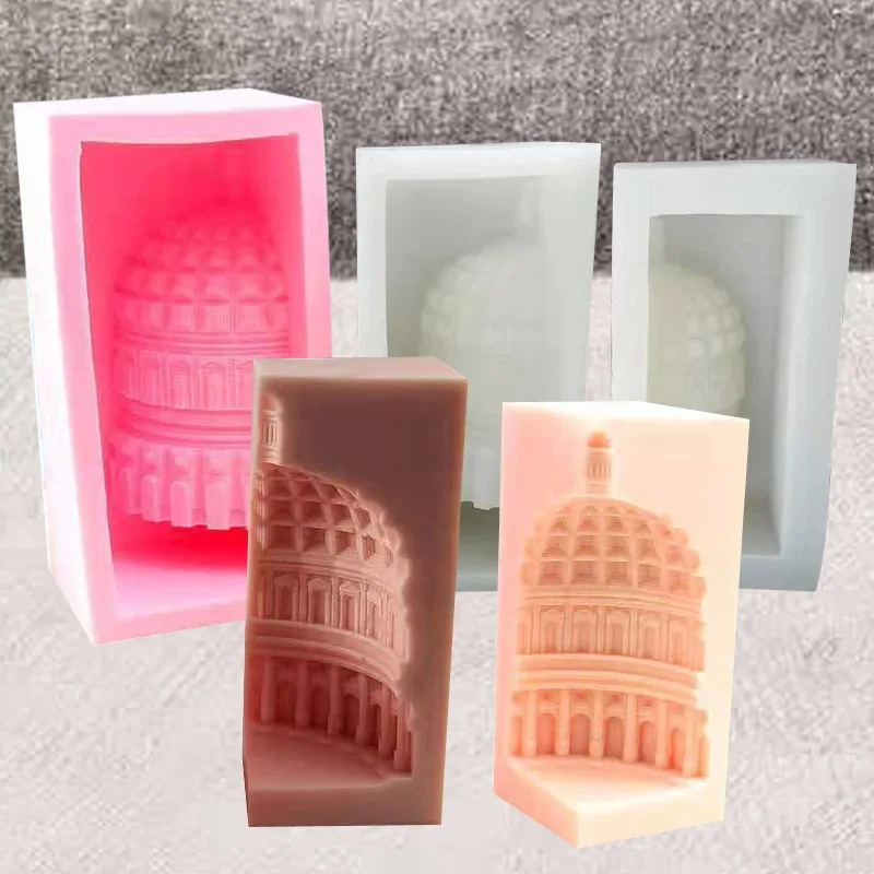 

Roman Church Building Silicone Molds Candle Concrete Plaster Home Nordic Pantheon Greek Dome Architecture Desk DIY Home Crafts