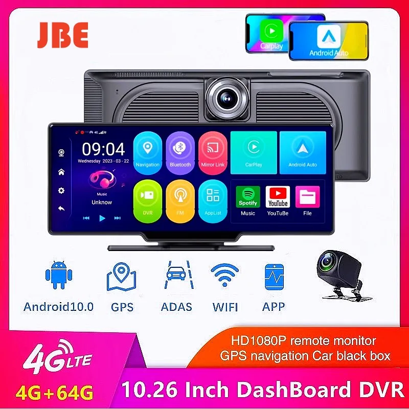 

10.26 Inch 4G Android 10.0 Dash Cam 4+64G 8 Core 5G WiFi Car DVR ADAS GPS FM 24h Parking Monitor Rearview Mirror Video Recorder