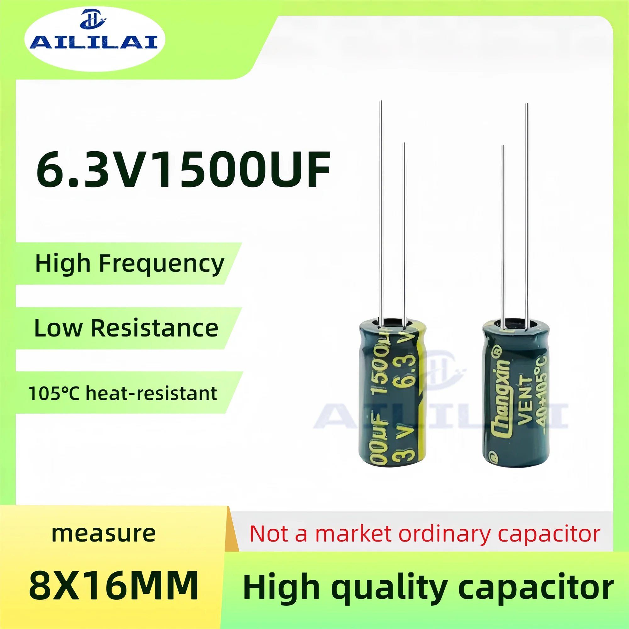 10 шт. оригинальный 6 3v1500uf низкий ESR/импеданс высокая частота 3 В 1500 мкФ алюминиевый