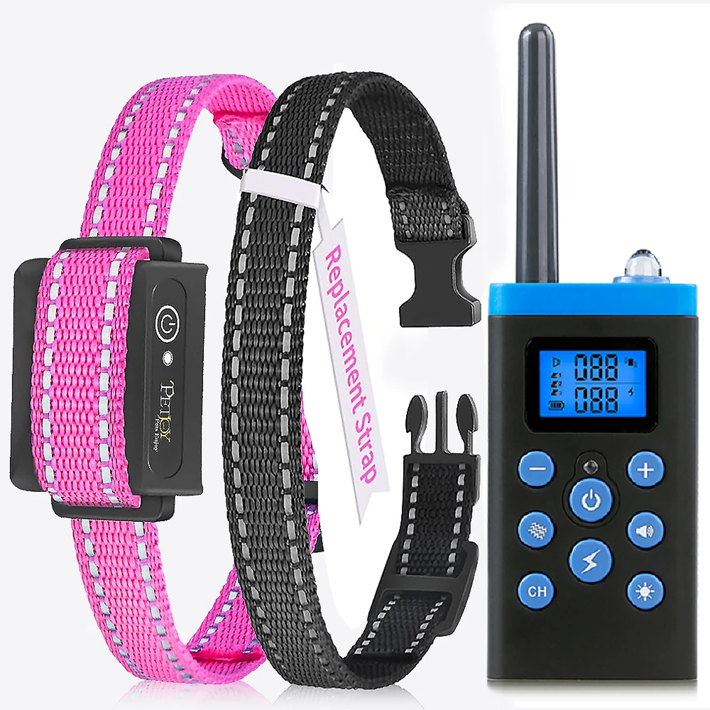 

Ошейник для собак, ошейник для дрессировки собак с дистанционным управлением, автоматический противолай и тренировочный ошейник, перезаряжаемый и водонепроницаемый ошейник для собак