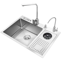 304 stainless steel cup cleaner sink middle island high pressure automatic milk tea coffee shop bar thickened single sink