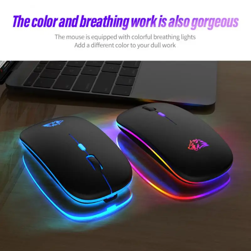 

2.4Ghz Wireless Mouse RGB Rechargeable Bluetooth Wireless Computer Silent Mause LED Backlit Ergonomic Gaming Mouse For Laptop PC