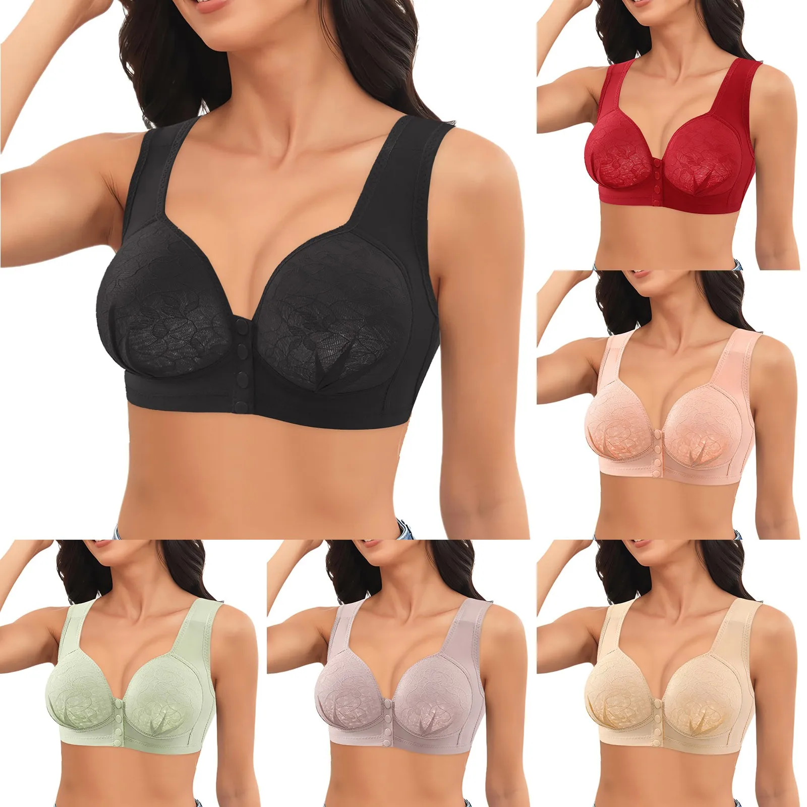 18 модное женское нижнее белье бюстгальтеры с пряжкой спереди кружевной край без