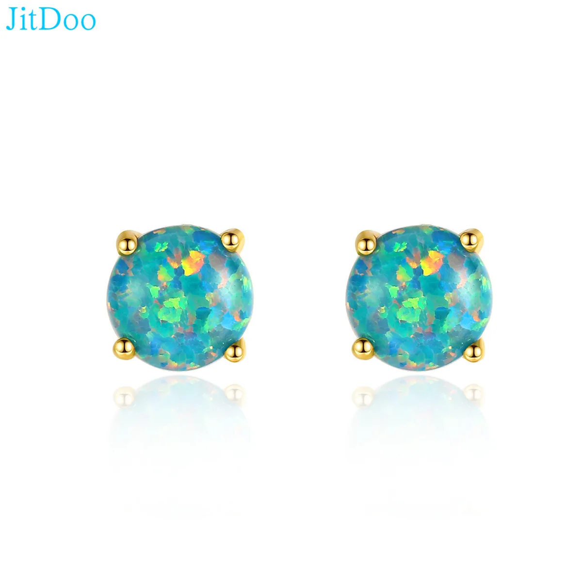 

JitDoo Opal Earrings for Women Decor Cute Elegant Stud Earring S925 Silver Ear Needle Dangles Jewelry Exquisite Female Ornaments