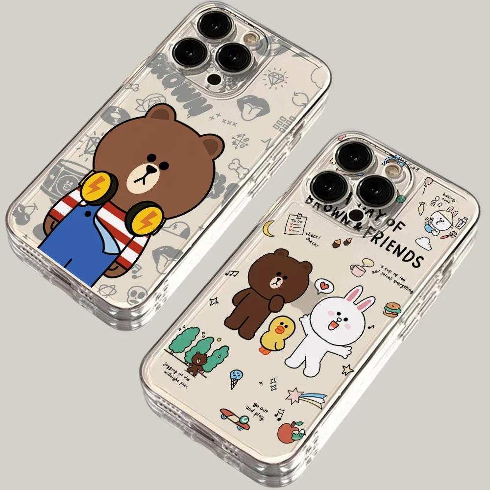 Чехол для телефона Browns Bear Conys Rabbit Samsung Galaxy S24 S23 S22 S21 S20 S10 FE Ultra Plus 5G Note 20 10 Pro
