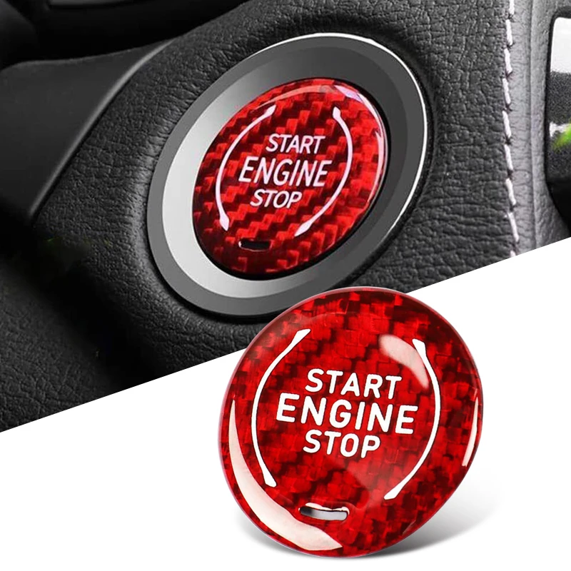 

Красная крышка из углеродного волокна для передней кнопки запуска двигателя автомобиля, подходит для Chevrolet Corvette C8 2020 2021 2022