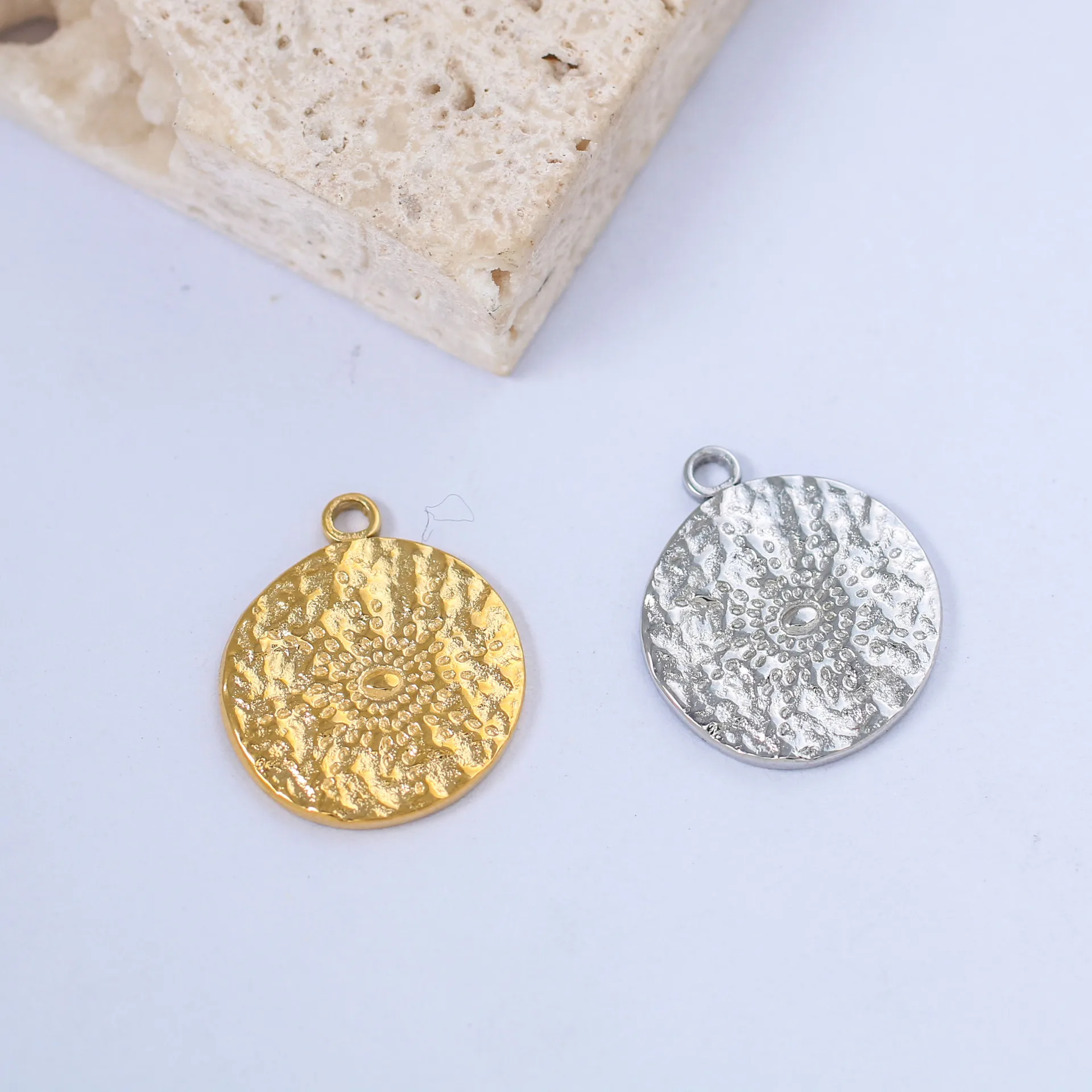 3pcs/Lot Charm Round Sun Charms Pendants Stainless Steel   Charm for DIY Necklace Jewelry Making Accessories Supplies Wholesale